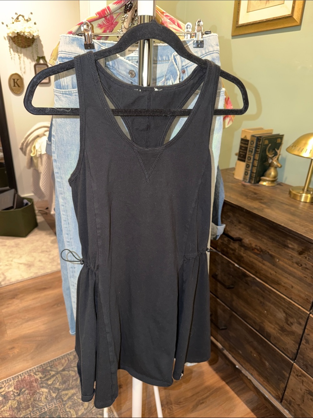 JoyLab Black Racerback Tank Dress with Side Ties